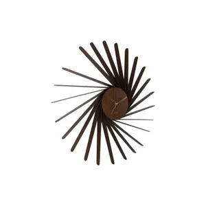 Wood veneer wall clock Karlsson Helix XL image-1