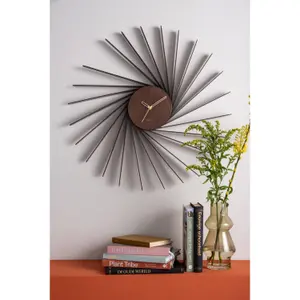 Wood veneer wall clock Karlsson Helix XL image-2
