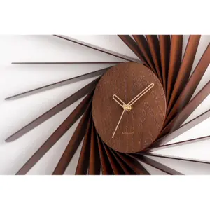 Wood veneer wall clock Karlsson Helix XL image-3