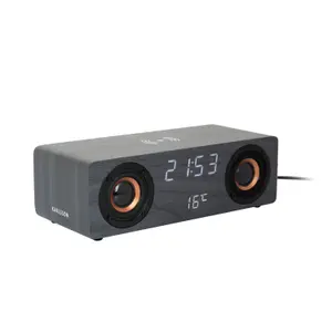 Classic alarm clock with Bluetooth speaker, radio, and charger input Karlsson image-0