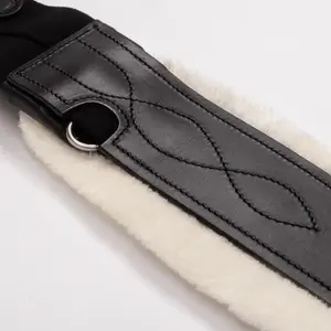 Leder-Gurt für Pferde mit elastischer Kunstfellbesatz Kavalkade Casper image-2