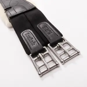 Leder-Gurt für Pferde mit elastischer Kunstfellbesatz Kavalkade Casper image-3