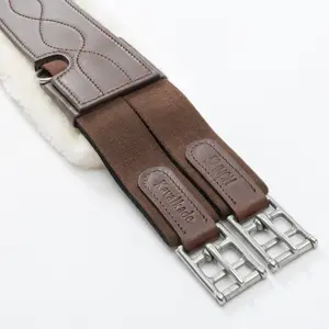 Leder-Gurt für Pferde mit elastischer Kunstfellbesatz Kavalkade Casper image-3