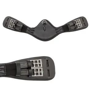 Short leather girth for horse with elastic Kavalkade Casper image-1