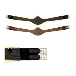 Sangle bavette d'équitation cuir huilé avec fausse fourrure Kavalkade Casper image-1