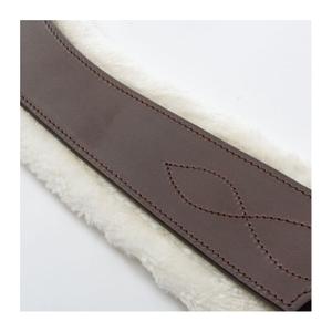 Sangle bavette d'équitation cuir huilé avec fausse fourrure Kavalkade Casper image-2