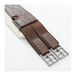 Sangle bavette d'équitation cuir huilé avec fausse fourrure Kavalkade Casper image-3