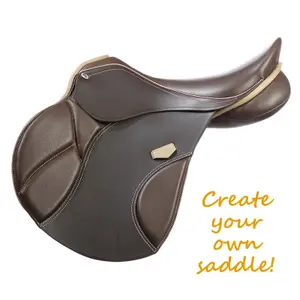 Cinta de dressage para equitação em couro macio sem elástico Kavalkade Comfort image-0