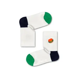 Children's socks Happy Socks Hamburger Embroidery image-0