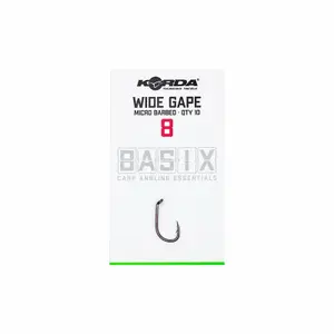 Pack of 6 hooks Korda basix wide gape image-1