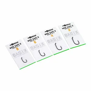 Pack of 6 hooks Korda basix wide gape barbless image-2
