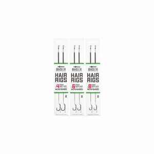 Συσκευασία 6 βαριδιών Korda basix hair rigs wide gape image-1