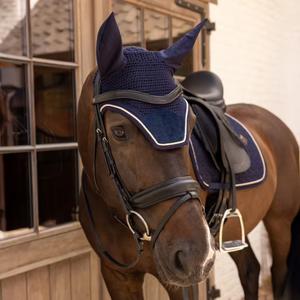 Non-silent fly bonnet for horse in velvet Kentucky Horsewear Wellington image-1