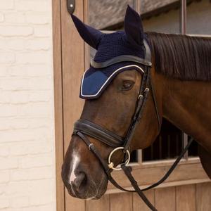 Non-silent fly bonnet for horse in velvet Kentucky Horsewear Wellington image-2