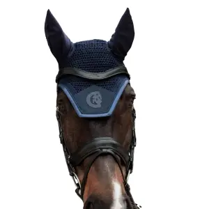 Noise-reducing short fly mask for horses Kentucky Horsewear Wellington Glitter Sparkling image-1