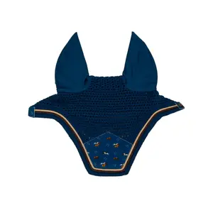 Καπέλο κατά των μύγων για άλογο σε βελούδο Kentucky Horsewear Fly Veil Wellington Horse Printing image-0