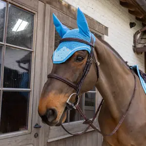 Καπέλο κατά των μύγων για άλογο σε βελούδο Kentucky Horsewear Fly Veil Wellington image-1