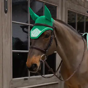 Καπέλο κατά των μύγων για άλογο σε βελούδο Kentucky Horsewear Fly Veil Wellington image-1