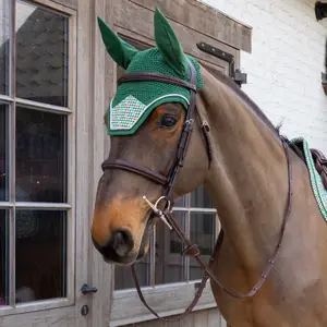 Καπέλο κατά των μύγων για άλογο σε βελούδο Kentucky Horsewear Fly Veil Wellington image-1