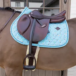 Dressage saddle pad for horses Kentucky Horsewear Pied De Poule Velvet image-3