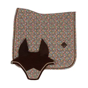 Dressage saddle pad for horses Kentucky Horsewear Pied De Poule Velvet image-1