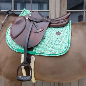 Dressage saddle pad for horses Kentucky Horsewear Pied De Poule Velvet image-3