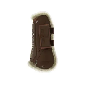 Otwarte buty z przodu z rzepem z wegańskiej skóry owczej Kentucky image-0