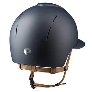 Beige polo riding helmet with visor and chin strap KEP Smart Nova Textile image-1