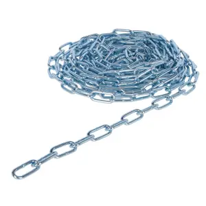 Flat zinc-plated chain with straight link Kerbl image-0