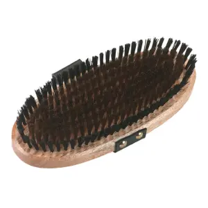 Brosse étrille laiton dragonne cuir 9 rangées Kerbl