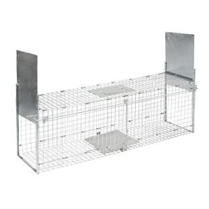 299676-folding-two-entry-rodent-traps-kerbl-alive-predator-flex-silver-100x26x32-cm