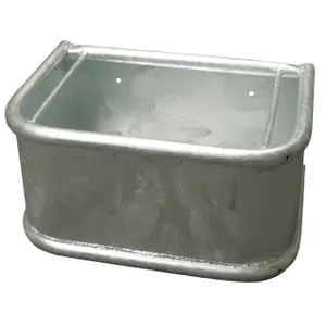 Rechteckiger verzinkter Futtertrog mit Stopfen Kerbl image-2