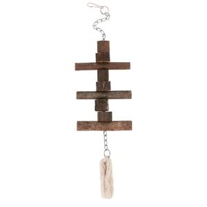 83133-wooden-suspension-toy-with-chain-carabiner-kerbl-x1-brown-silver-40-cm