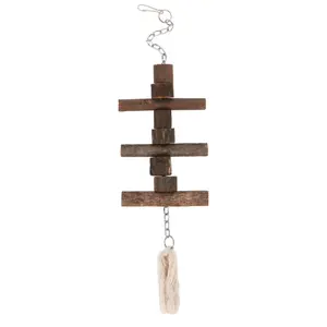 Wooden suspension toy with chain/carabiner Kerbl (x1)