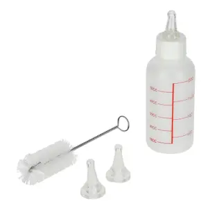 Pet bottle with 2 nipples and 1 brush Kerbl Milky image-0