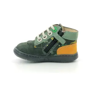 Aquatic print leather baby boy boots Kickers Bonzip image-4