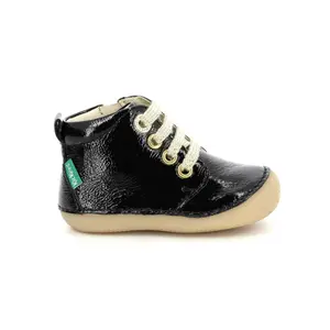Baby girl patent leather booties Kickers Sonizip image-0