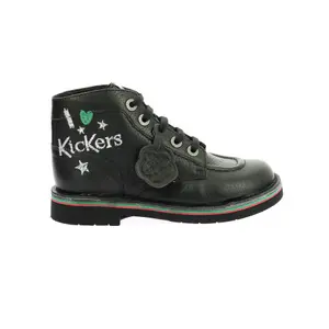 Heart embroidery ankle boots for girls Kickers Col image-1