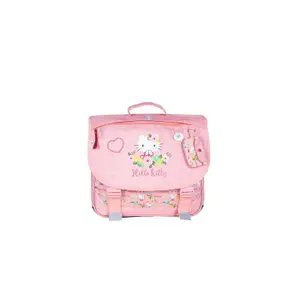 Children's double-compartment schoolbag Kid'Abord Hello Green Floral image-0