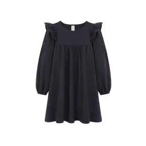 Vestido de algodão para rapariga Kids on the Moon Charcoal image-0