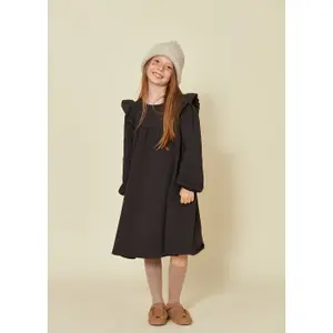 Vestido de algodão para rapariga Kids on the Moon Charcoal image-1