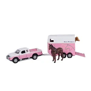 Car games - mitsubishi l 200 with horse trailer and horses Kidsglobe image-0