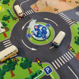 Car games - traffic mats with LED traffic lights Kidsglobe image-4