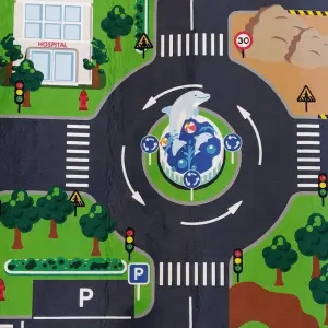 Car games - traffic mats with LED traffic lights Kidsglobe image-5