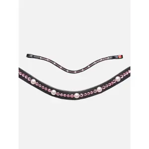 Trense Kieffer Priya browband with pink ultrashine crystals + pearls image-4