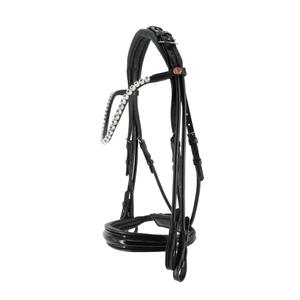 Podwójne ogłowie Kieffer Faye with square chrome buckles