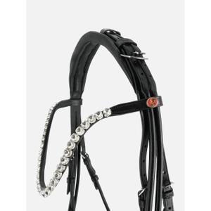 Podwójne ogłowie Kieffer Faye with square chrome buckles image-1