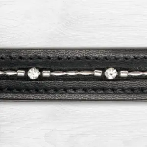 Σχοινί ιππασίας Kieffer Comfort I with square chrome buckles Browbd.W.Silver Col.Chain A.Strass image-1