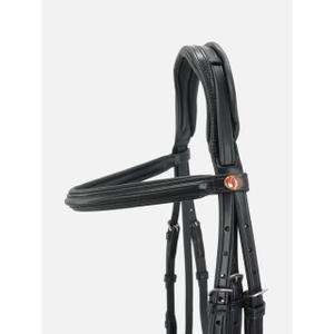 Riding bridle Kieffer Perseus with leather browband Pull-Back Nosebd.W.Flash Strap image-1