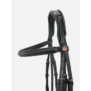 Riding bridle Kieffer Perseus with leather browband Flash Nosebd.A.Chin Pad image-1